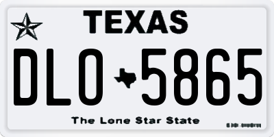 TX license plate DLO5865