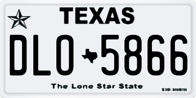 TX license plate DLO5866