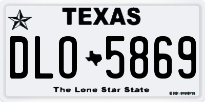 TX license plate DLO5869