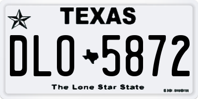 TX license plate DLO5872