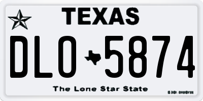 TX license plate DLO5874