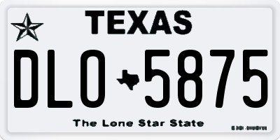 TX license plate DLO5875