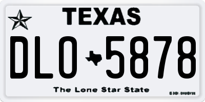 TX license plate DLO5878