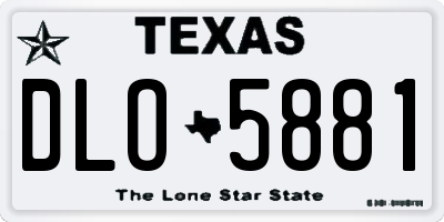 TX license plate DLO5881