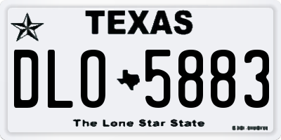 TX license plate DLO5883