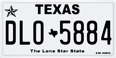 TX license plate DLO5884