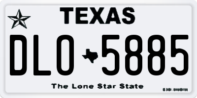 TX license plate DLO5885
