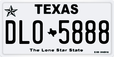 TX license plate DLO5888