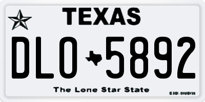 TX license plate DLO5892