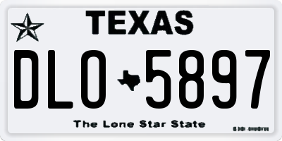 TX license plate DLO5897