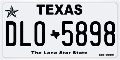 TX license plate DLO5898