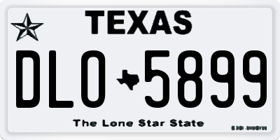 TX license plate DLO5899