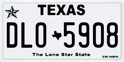 TX license plate DLO5908