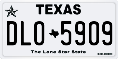 TX license plate DLO5909