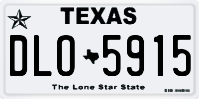 TX license plate DLO5915