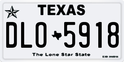 TX license plate DLO5918