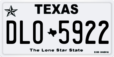 TX license plate DLO5922
