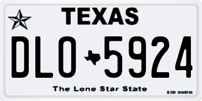 TX license plate DLO5924