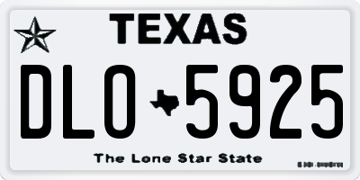 TX license plate DLO5925