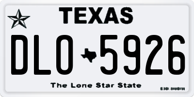 TX license plate DLO5926