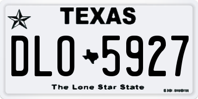TX license plate DLO5927