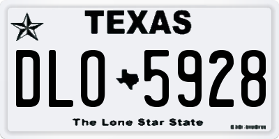 TX license plate DLO5928