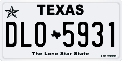 TX license plate DLO5931