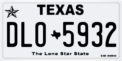 TX license plate DLO5932