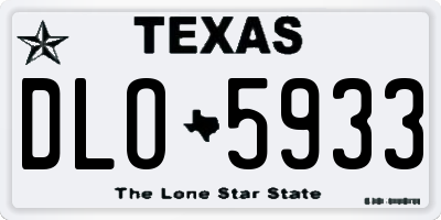 TX license plate DLO5933