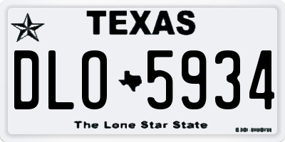 TX license plate DLO5934