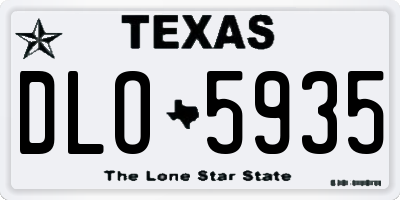 TX license plate DLO5935