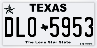 TX license plate DLO5953