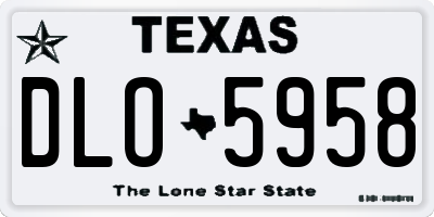 TX license plate DLO5958