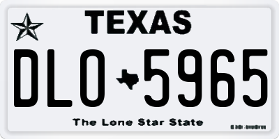 TX license plate DLO5965