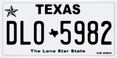 TX license plate DLO5982