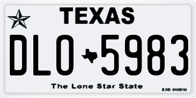 TX license plate DLO5983