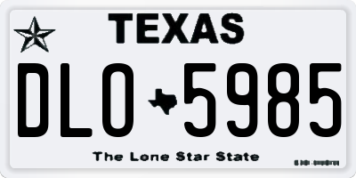TX license plate DLO5985
