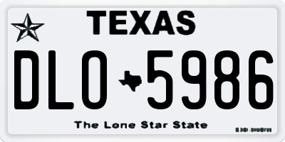 TX license plate DLO5986