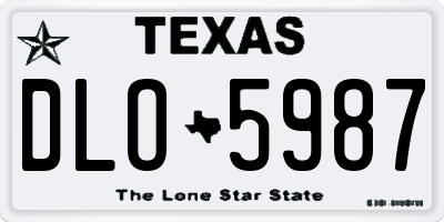 TX license plate DLO5987