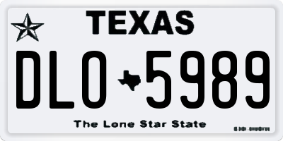 TX license plate DLO5989