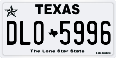 TX license plate DLO5996