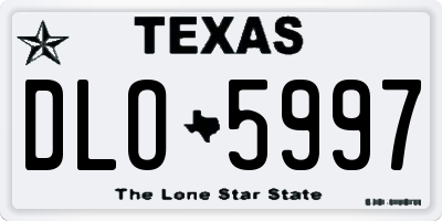 TX license plate DLO5997