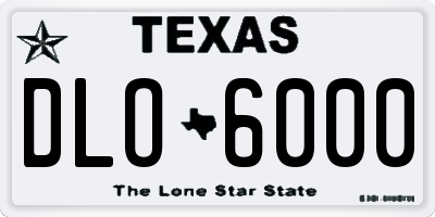 TX license plate DLO6000