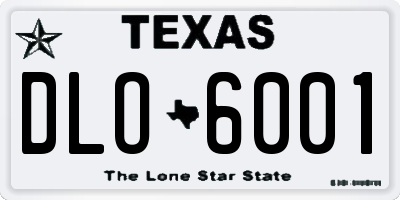 TX license plate DLO6001