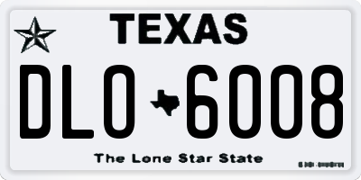 TX license plate DLO6008