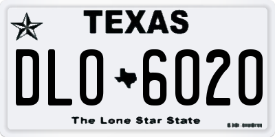 TX license plate DLO6020