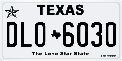TX license plate DLO6030