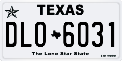 TX license plate DLO6031