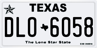 TX license plate DLO6058