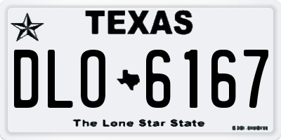 TX license plate DLO6167